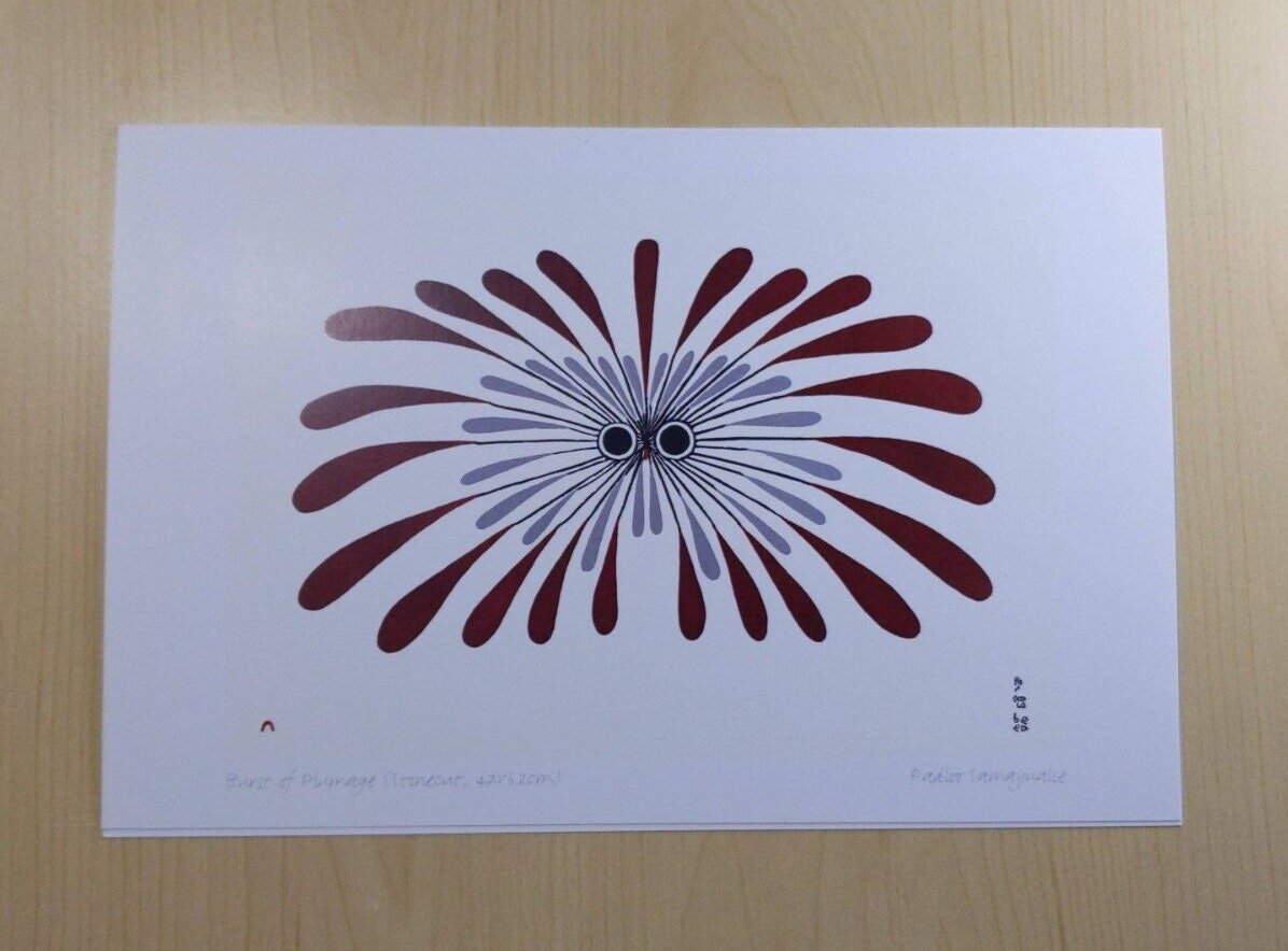Burst of Plumage by Padloo Samayualie Inuit Artist 6"x9" Art Card