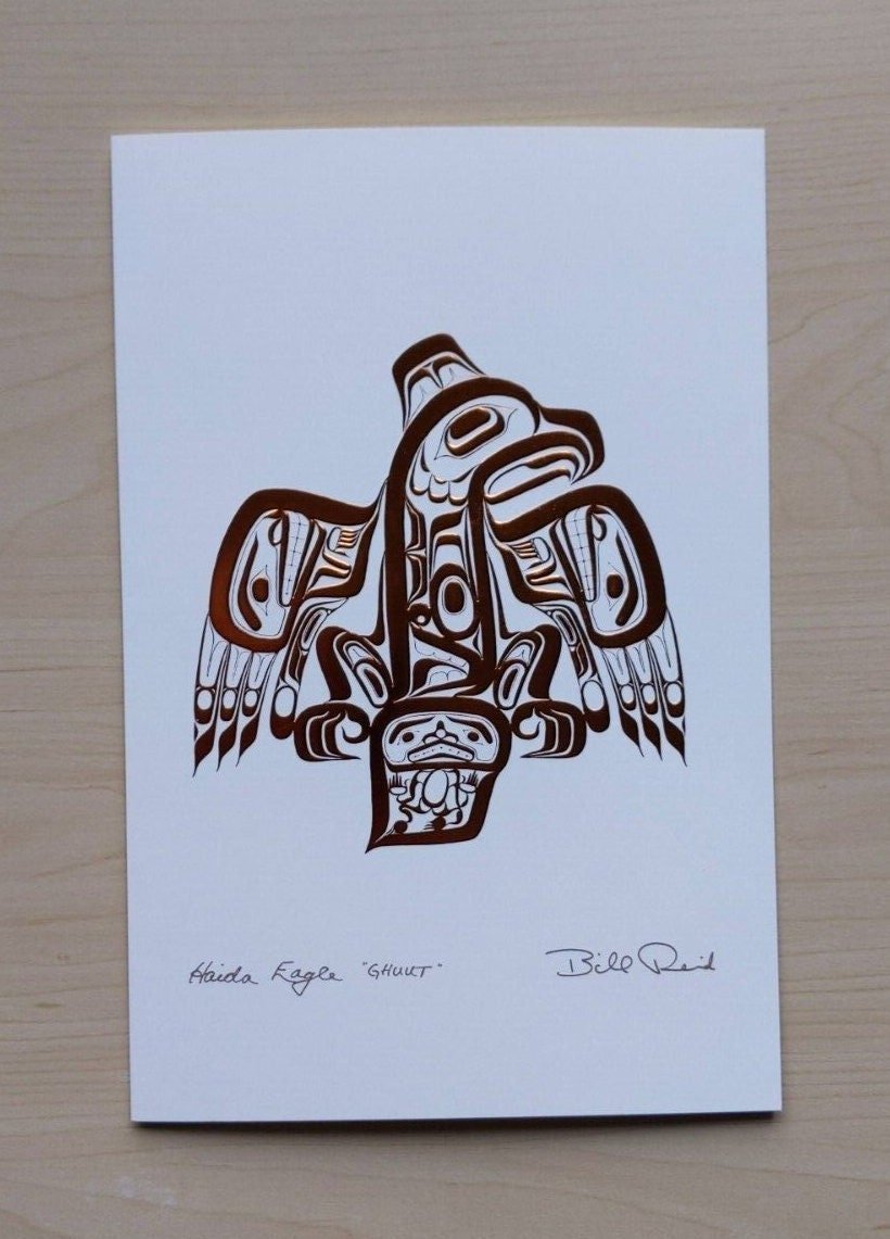 Haida Eagle by Bill Reid Haida Artist 6"x9" Copper Embossed Art Card
