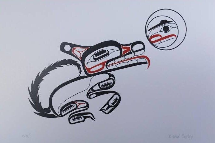 Wolf by David Boxley Tsimshian Artist 6"x9" Art Card