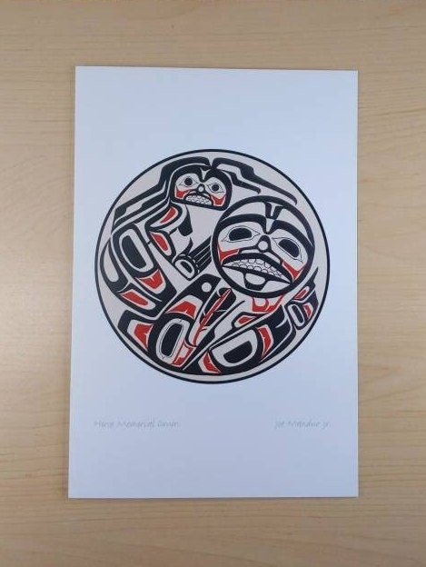 Horse Memorial Drum by Joe Mandur Jr Haida Artist 6"x9" Art Card