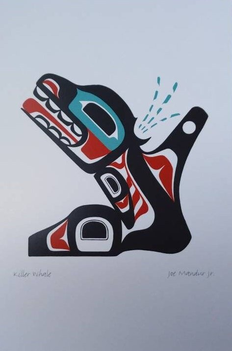 Killer Whale by Joe Mandur Jr Haida Artist 6"x9" Art Card