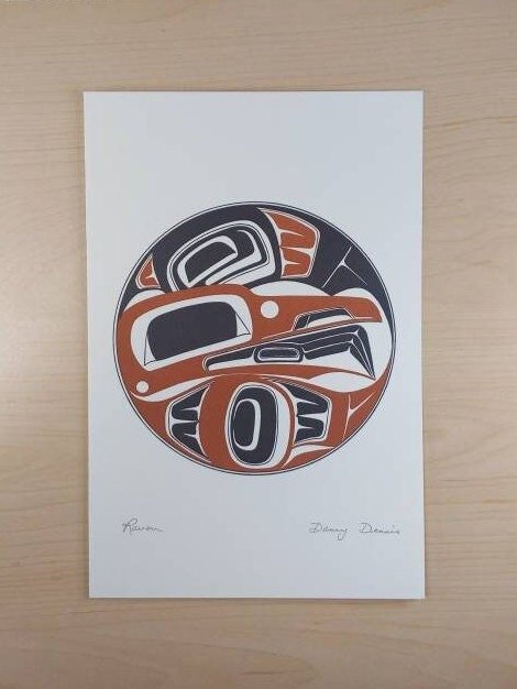 Raven by Danny Dennis Tsimshian Artist 6"x9" Art Card No. 3030