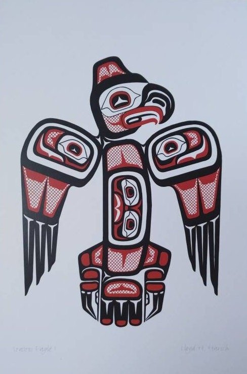 Stastos Eagle I by Lloyd Harsch Haida Artist 6"x9" Art Card