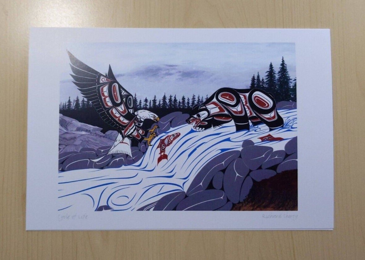 Cycle of Life by Richard Shorty Northern Tutchone Artist 6"x9" Art Card