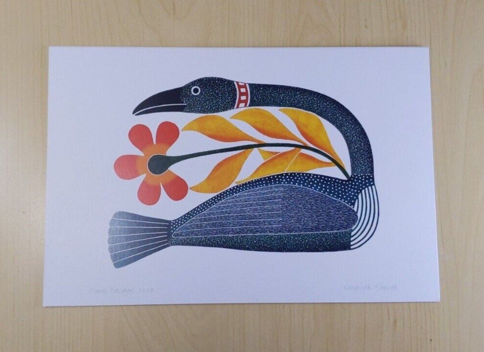 Floral Passage by Kenojuak Ashevak Inuit Artist 6"x9" Art Card