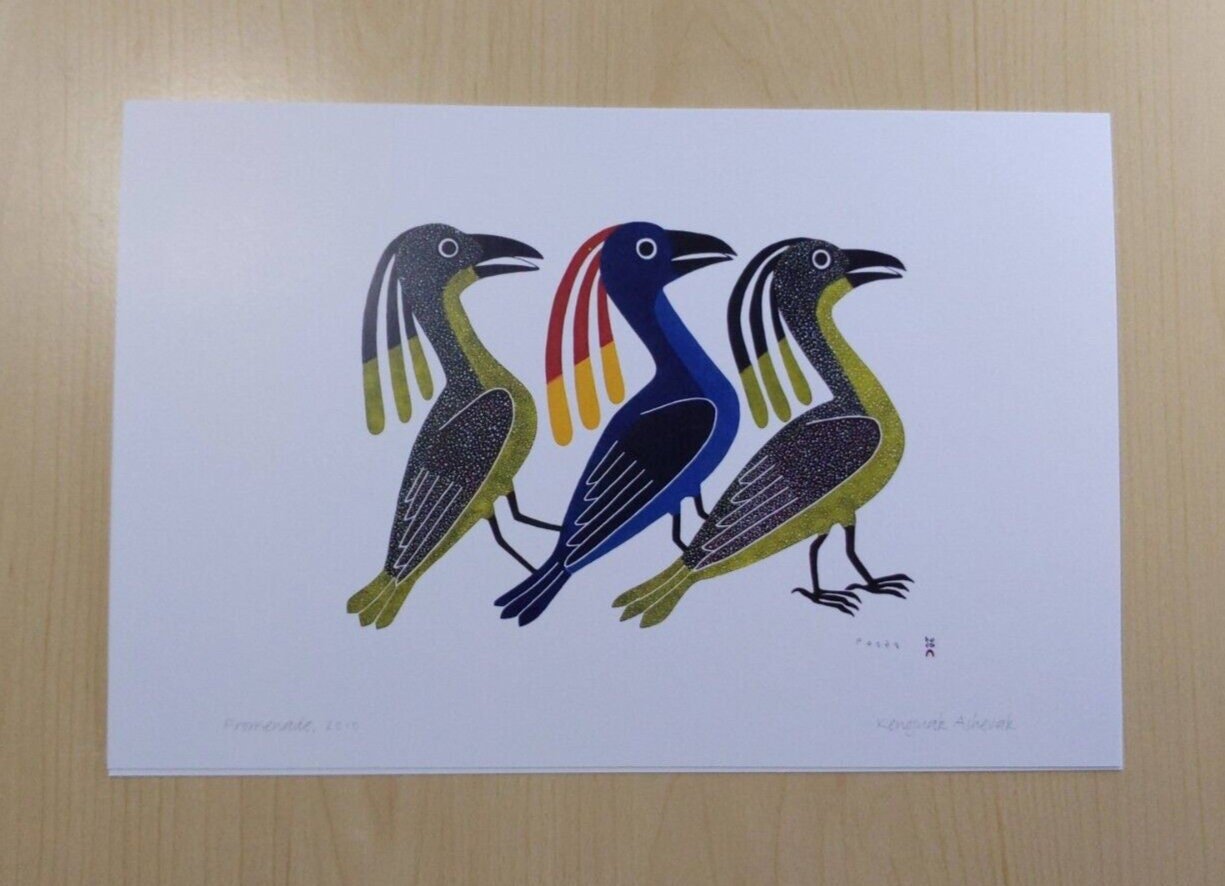 Promenade by Kenojuak Ashevak Inuit Artist 6"x9" Art Card