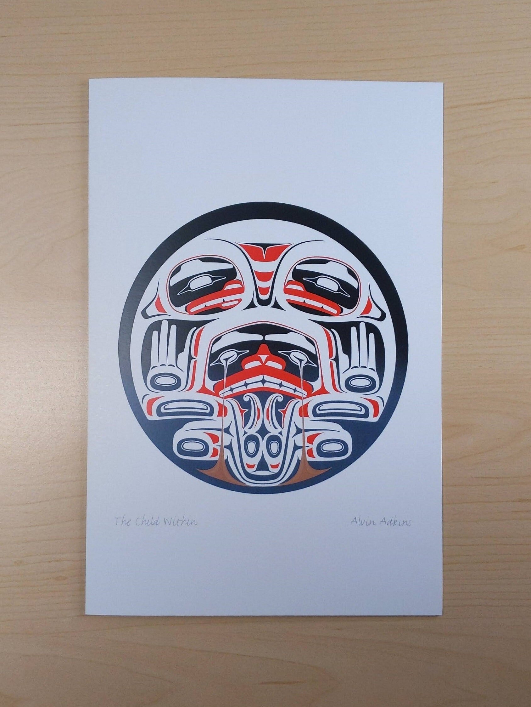 The Child Within by Alvin Adkins Haida Artist 6"x9" Art Card