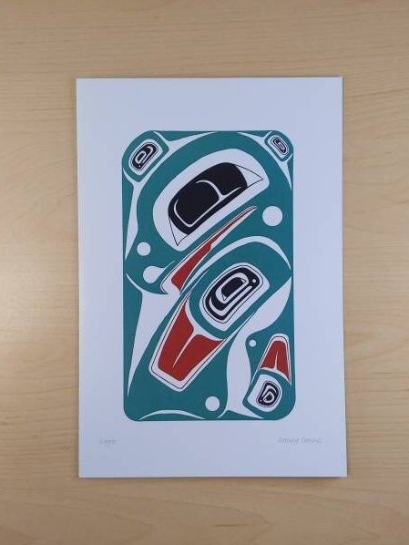 Eagle by Danny Dennis Tsimshian Artist 6"x9" Art Card