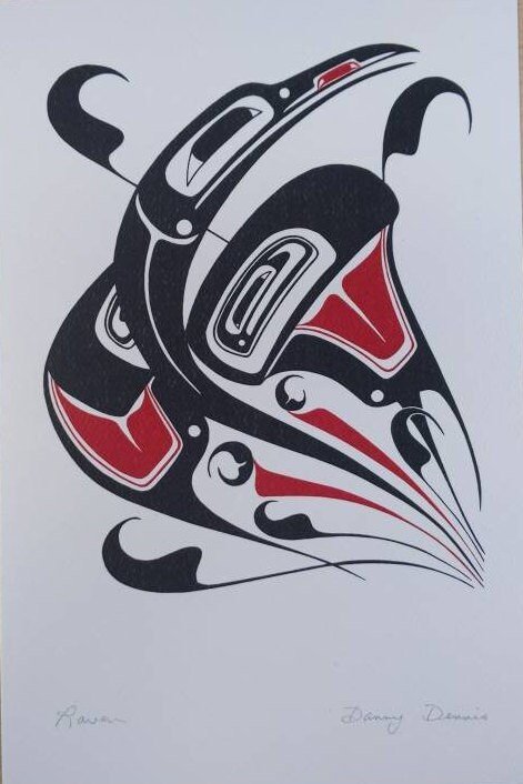 Raven by Danny Dennis Tsimshian Artist 6"x9" Art Card No. 3037