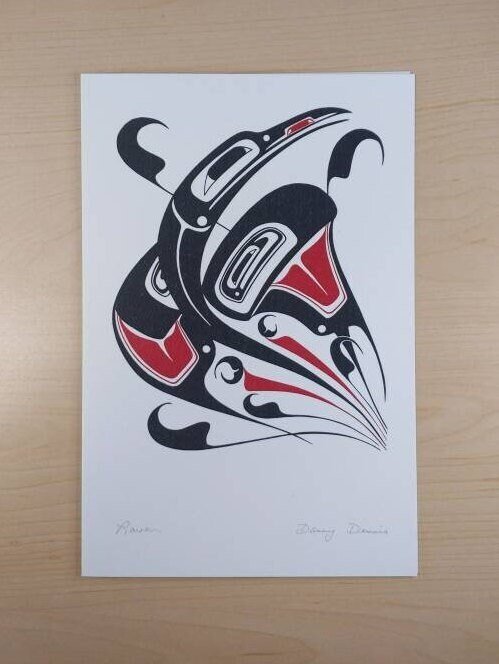 Raven by Danny Dennis Tsimshian Artist 6"x9" Art Card No. 3037