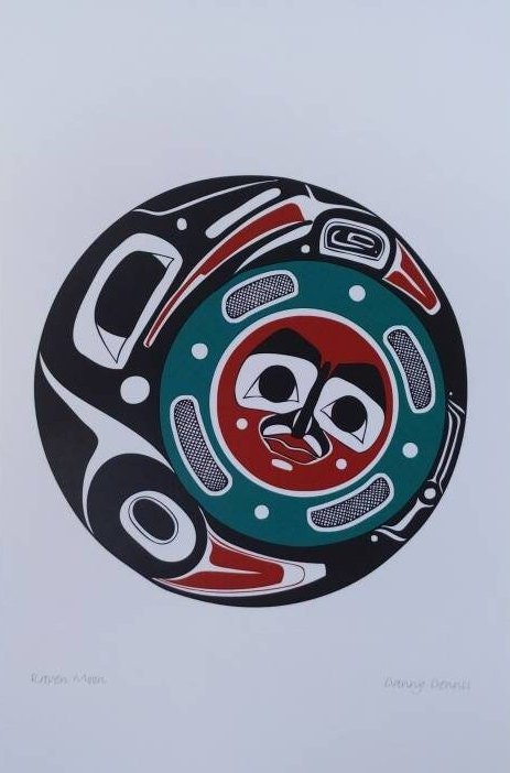 Raven Moon by Danny Dennis Tsimshian Artist 6"x9" Art Card