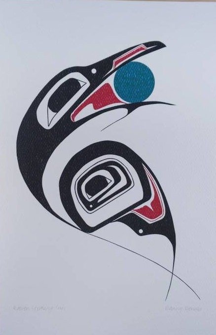 Raven Stealing Sun by Danny Dennis Tsimshian Artist 6"x9" Art Card