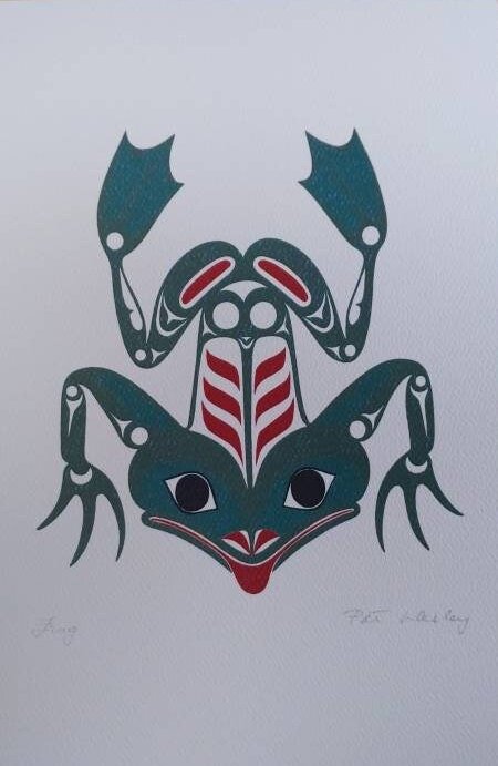 Frog by Pat Wesley Haida Artist 6"x9" Art Card