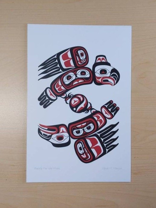 Battle For The Moon by Lloyd Harsch Haida Artist 6"x9" Art Card