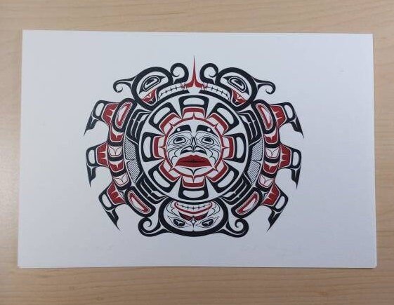 Sistiutl by Carl Stromquist Salish Artist 6"x9" Art Card