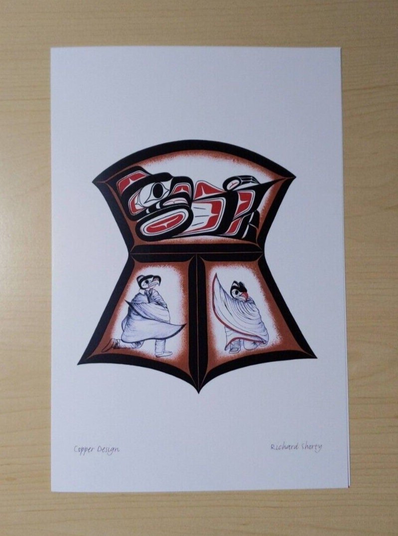 Copper Design by Richard Shorty Northern Tutchone Artist 6"x9" Art Card