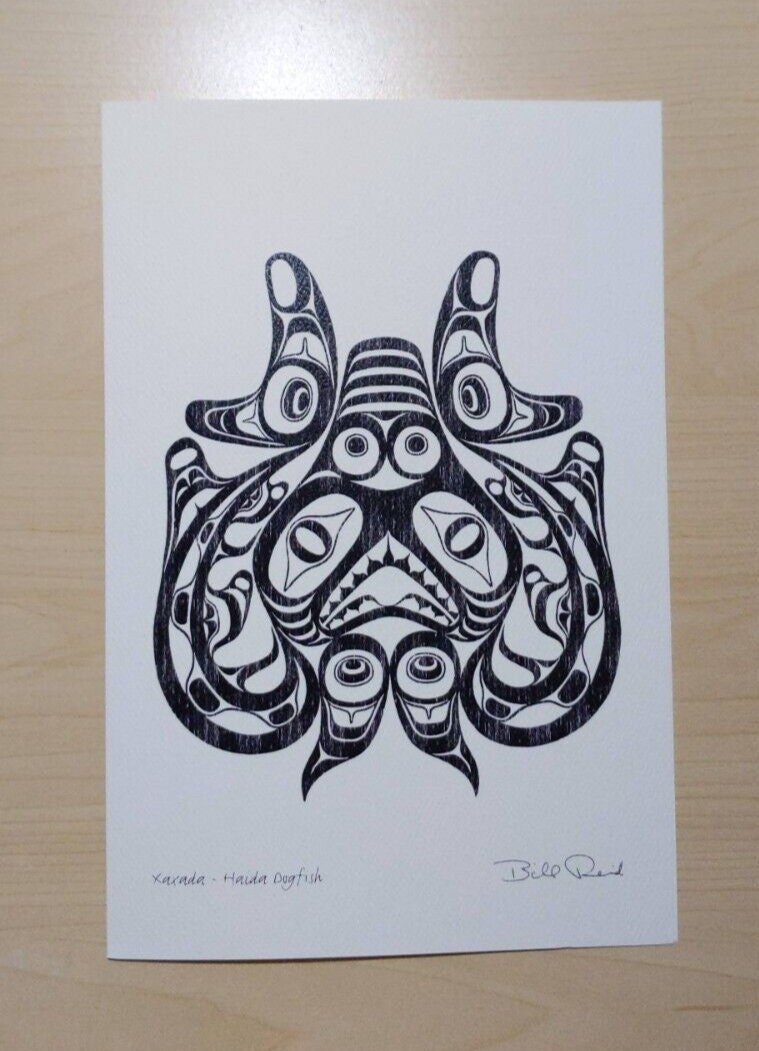 Dogfish Xaxada Bill Reid Northwest Coast Haida Artist 6"x9" Art Card
