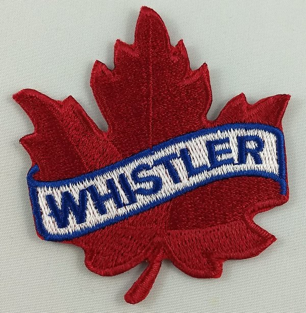 Whistler Maple Leaf Patch Embroidered Iron On Applique