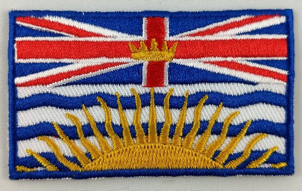 British Columbia BC Flag Patch Embroidered Iron On Applique