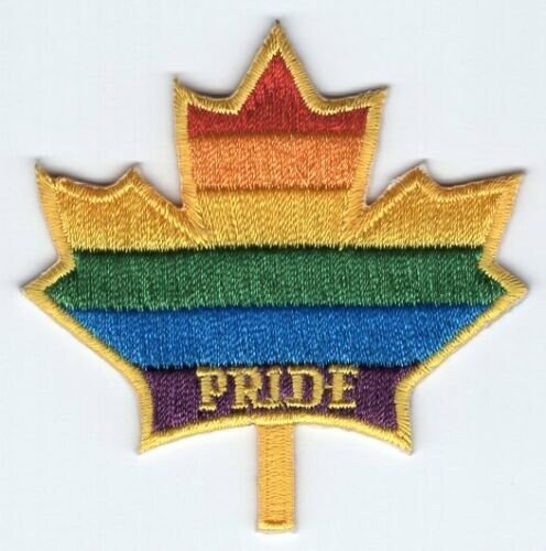 Rainbow Maple Leaf Patch LGBT Pride Patch Embroidered Iron On Badge Applique