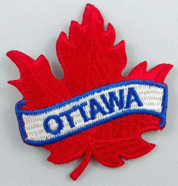 Ottawa Maple Leaf Patch Embroidered Iron On Applique