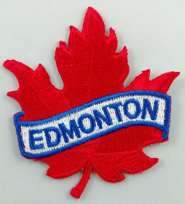 Edmonton Maple Leaf Patch Embroidered Iron On Applique