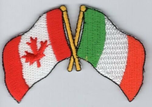 Canada / Ireland Friendship Flag Patch Embroidered Iron On Applique Badge Canadian Irish