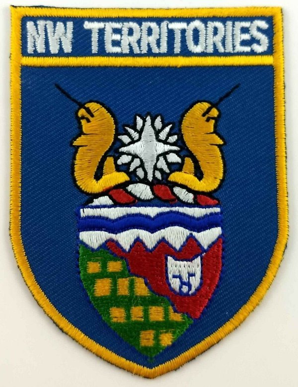 Northwest Territories NWT COA Coat of Arms Shield Crest Patch Embroidered Badge Iron On Sew On Canadian Province