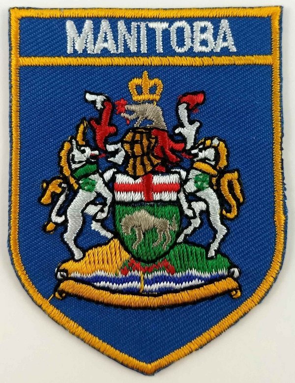 Manitoba COA Coat of Arms Shield Crest Patch Embroidered Badge Iron On Sew On Canadian Province