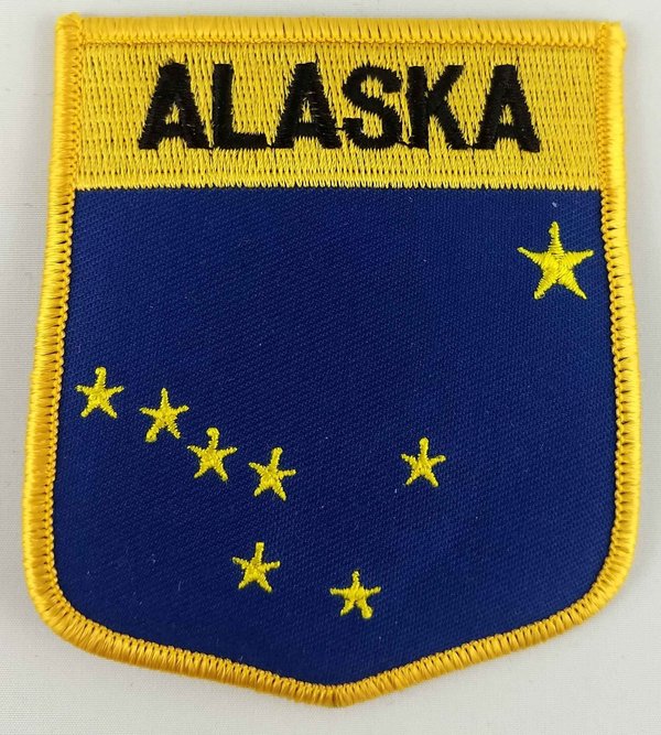 Alaska State Shield Patch Badge Embroidered Iron On Applique USA United States of America