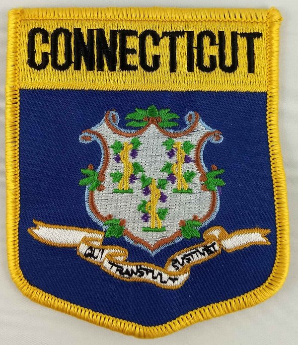 Connecticut State Shield Patch Badge Embroidered Iron On Applique USA United States of America