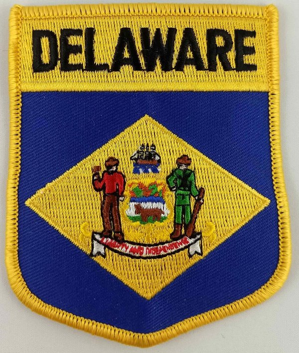 Delaware State Shield Patch Badge Embroidered Iron On Applique USA United States of America