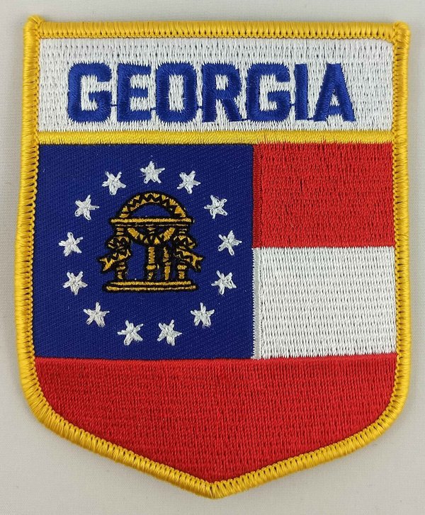 Georgia State Shield Patch Badge Embroidered Iron On Applique USA United States of America