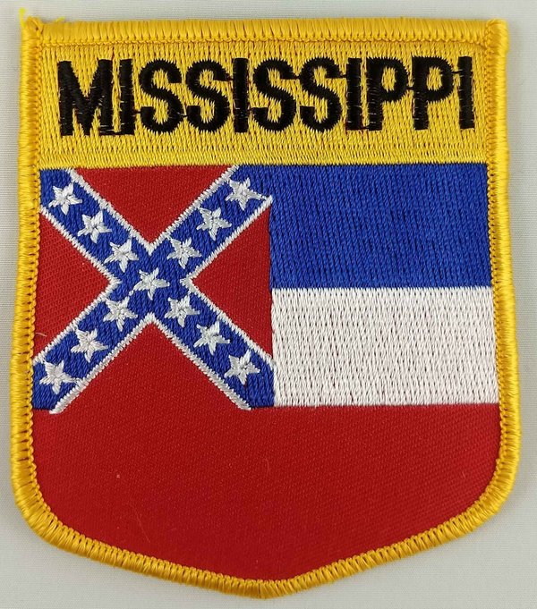 Mississippi State Shield Patch Badge Embroidered Iron On Applique USA United States of America