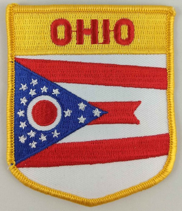 Ohio State Shield Patch Badge Embroidered Iron On Applique USA United States of America