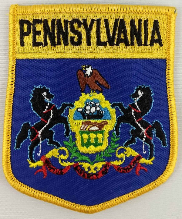 Pennsylvania State Shield Patch Badge Embroidered Iron On Applique USA United States of America