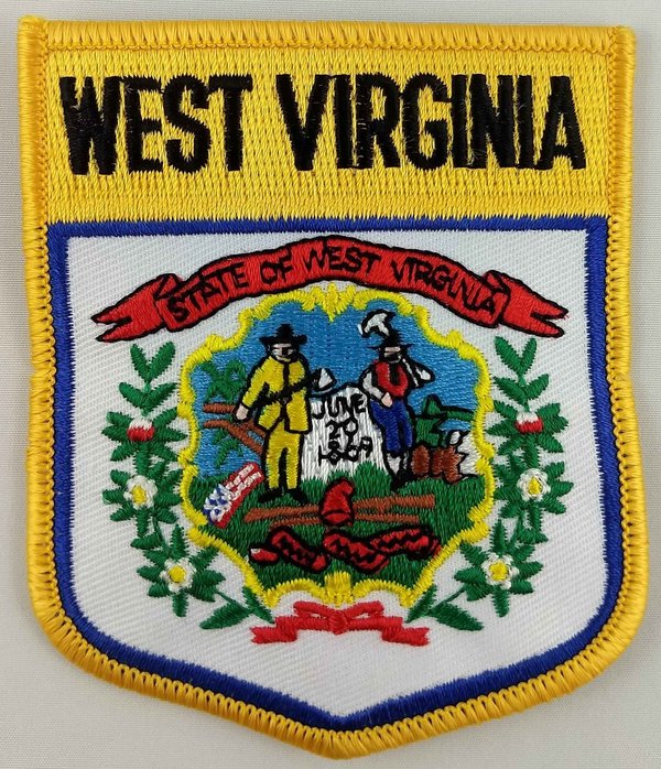 West Virginia State Shield Patch Badge Embroidered Iron On Applique USA United States of America