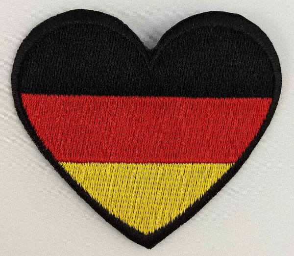 Germany Heart Flag Patch Badge Embroidered Iron On Applique C/P