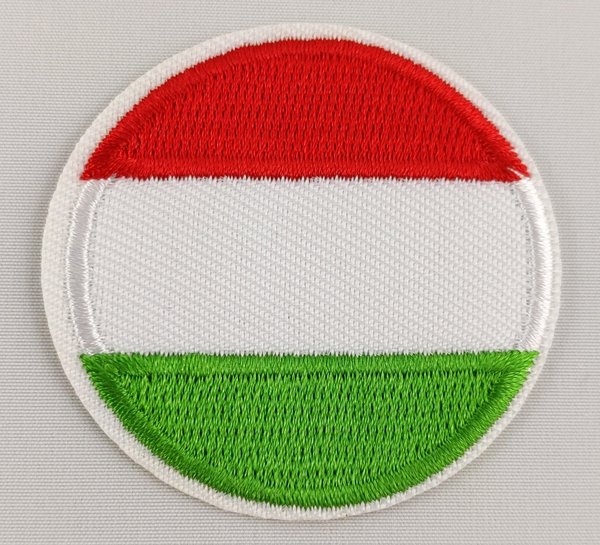 Hungary Round Flag Patch Badge Embroidered Iron On Applique Hungarian C/P
