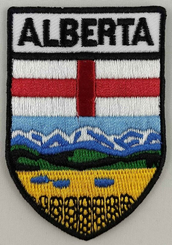 Alberta Province Shield Crest Patch Badge Embroidered Iron On Sew On Canada