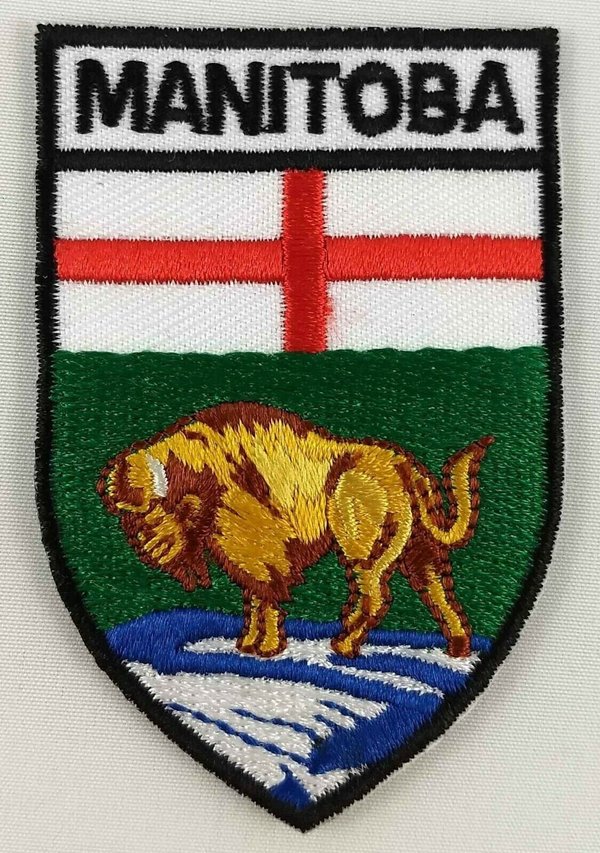 Manitoba Province Shield Crest Patch Badge Embroidered Iron On Sew On Canada