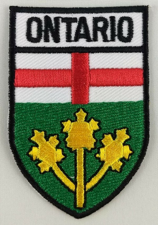Ontario Province Shield Crest Patch Badge Embroidered Iron On Sew On Canada