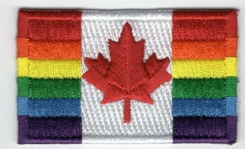Rainbow Canada Flag LGBT Pride Patch Embroidered Iron On Badge Applique