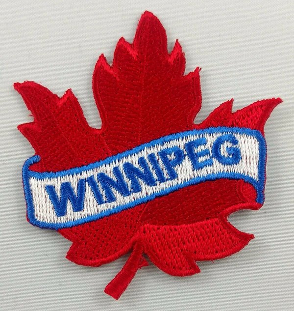 Winnipeg Maple Leaf Patch Embroidered Iron On Applique
