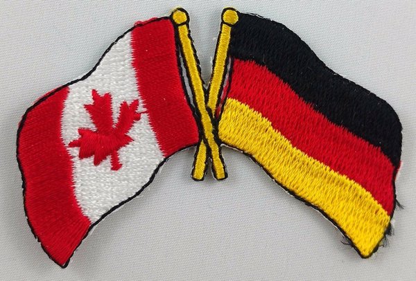 Canada / Germany Friendship Flag Patch Embroidered Iron On Applique Badge Canadian German
