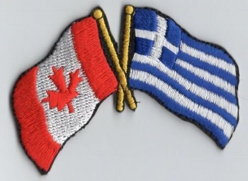 Canada / Greece Friendship Flag Patch Embroidered Iron On Applique Badge Canadian Greek