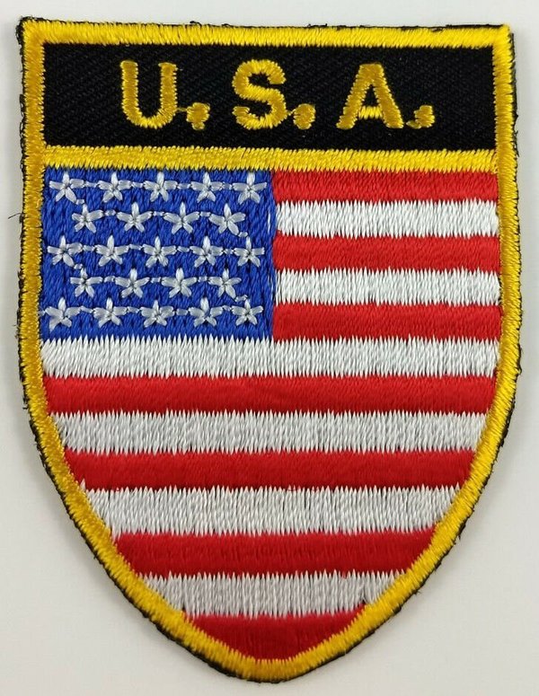 USA United States of America Flag Shield Crest Patch Embroidered Badge Iron On Sew On