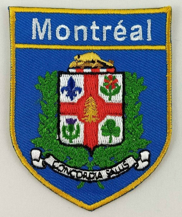 Montreal City COA Coat of Arms Shield Crest Patch Embroidered Badge Iron On Sew On Canadian Province