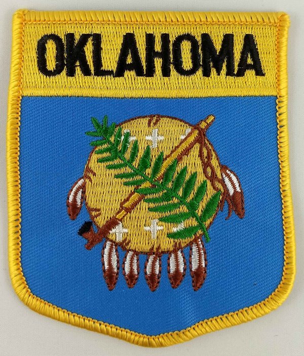 Oklahoma State Shield Patch Badge Embroidered Iron On Applique USA United States of America