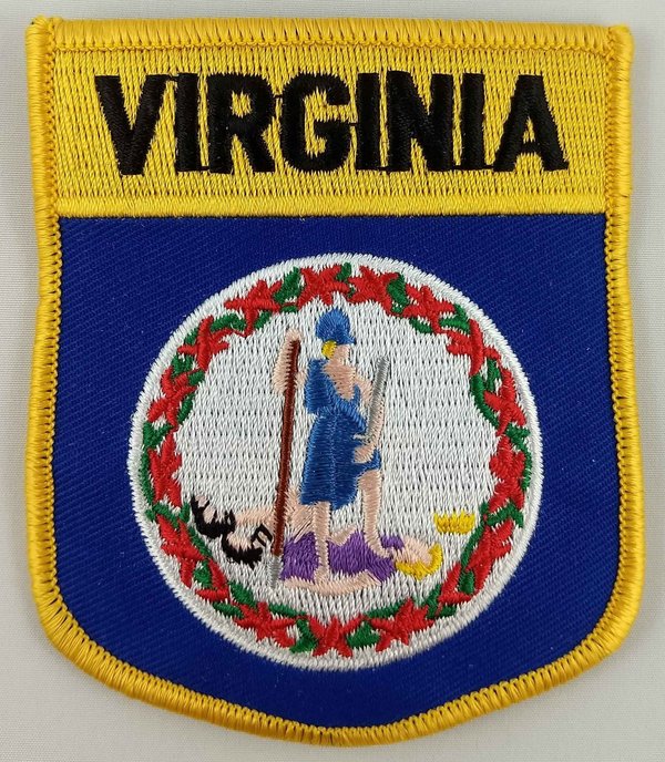 Virginia State Shield Patch Badge Embroidered Iron On Applique USA United States of America